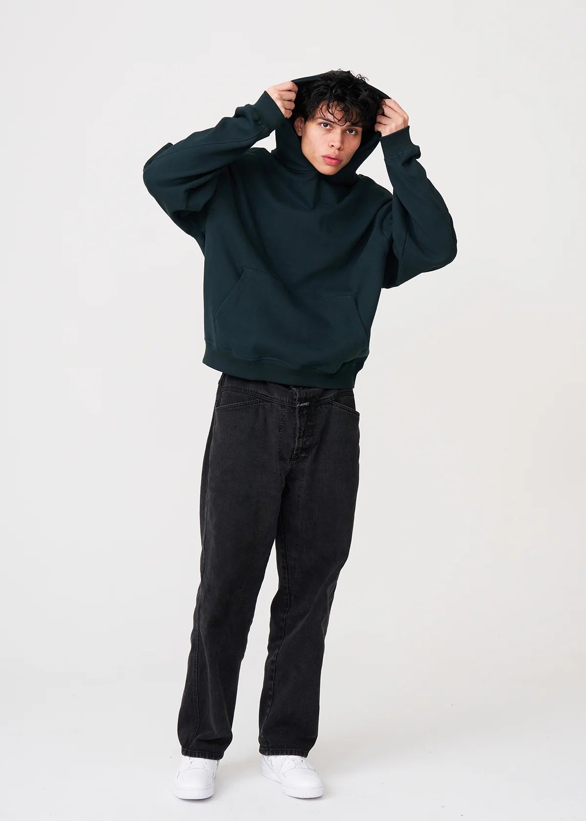 14 OZ Dark Green Oversized Urban Hoodie