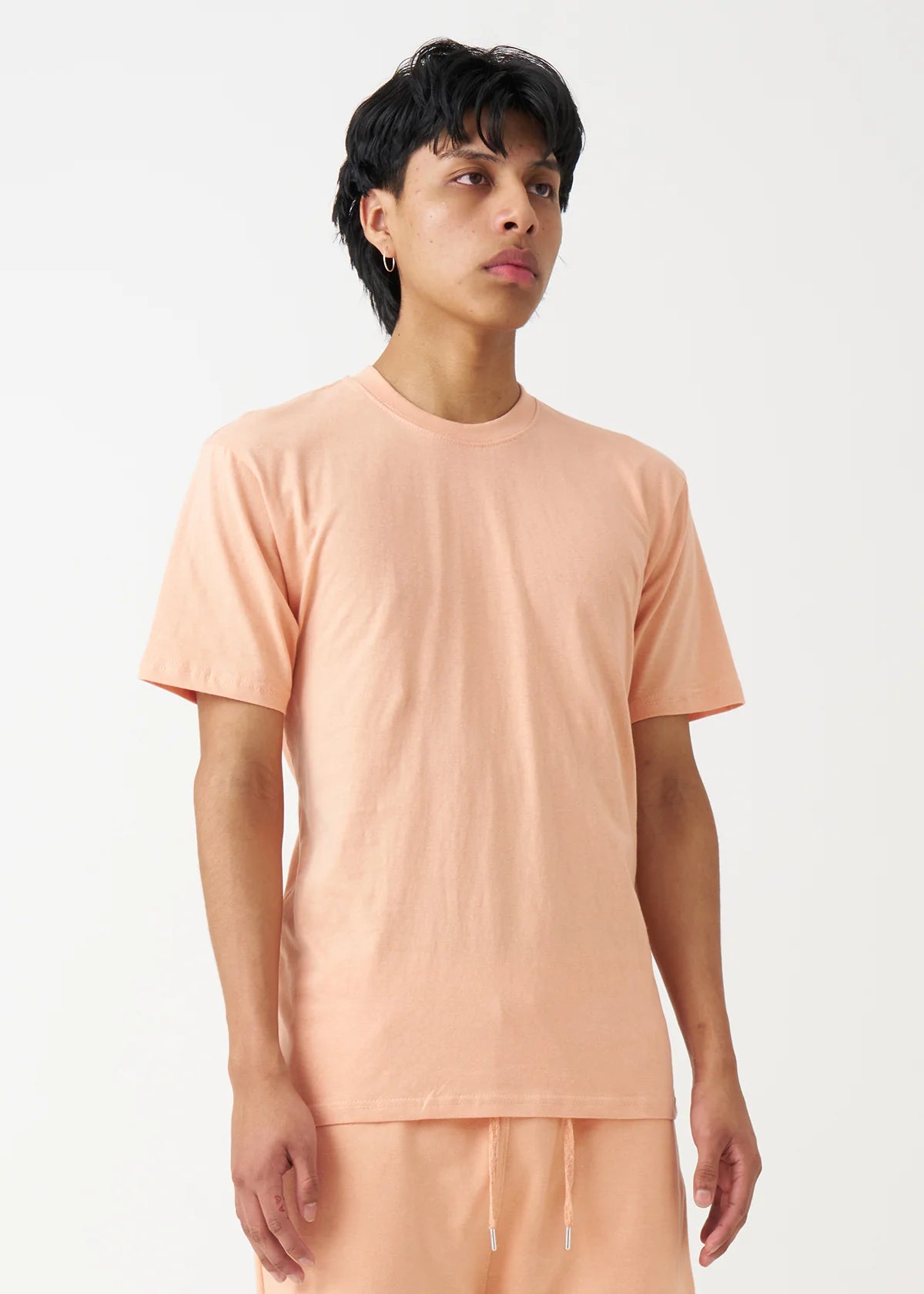 Peach Combed Cotton T-Shirt