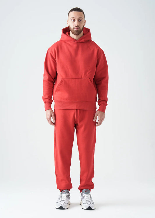 14 OZ Red Heavyweight Fleece Sweatsuit