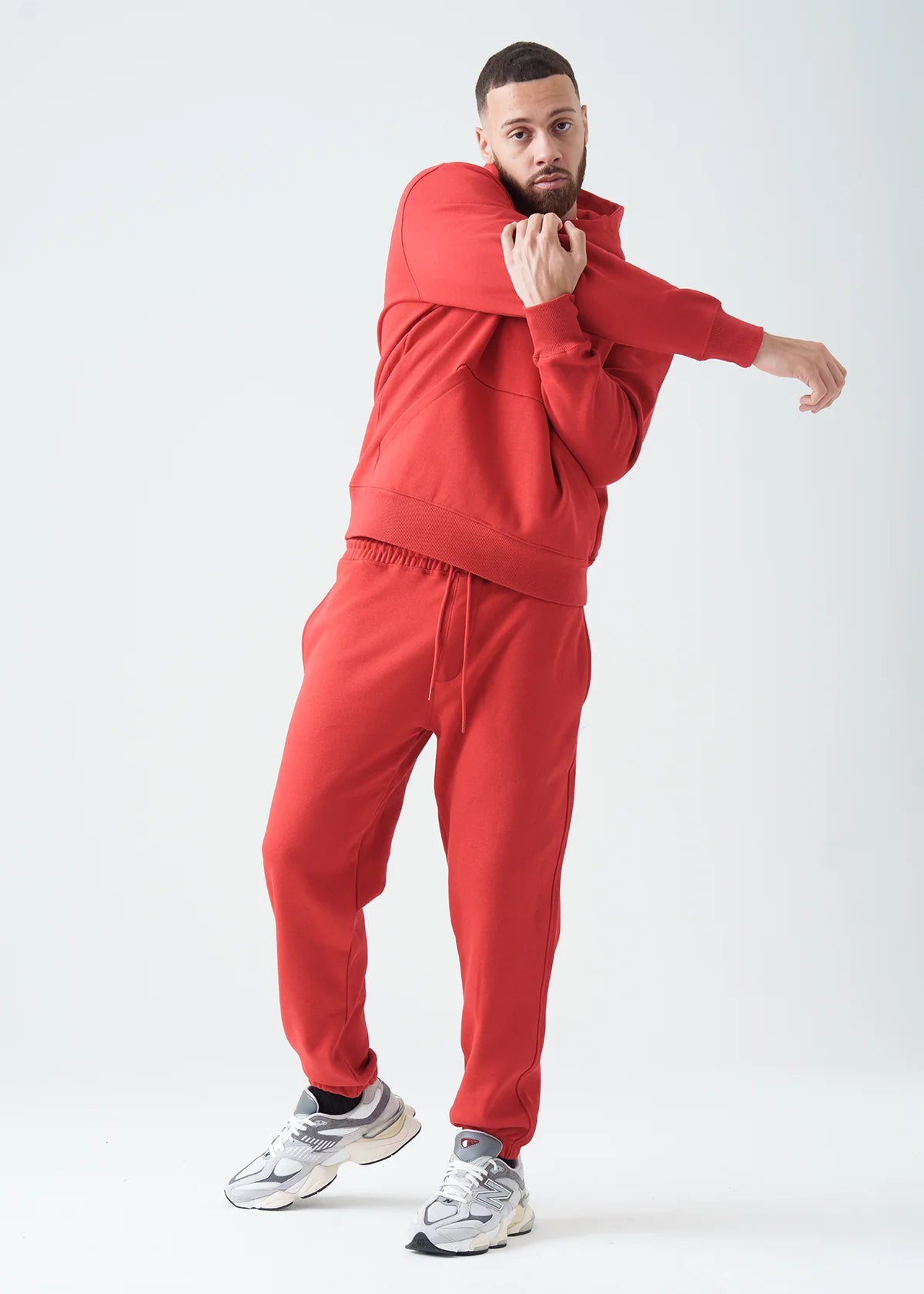 14 OZ Red Heavyweight Fleece Sweatsuit