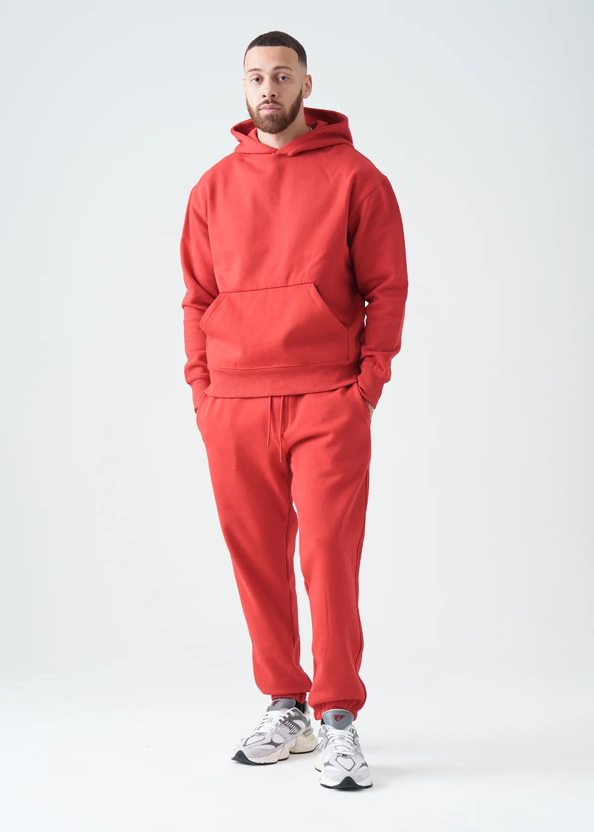 14 OZ Red Heavyweight Fleece Sweatsuit