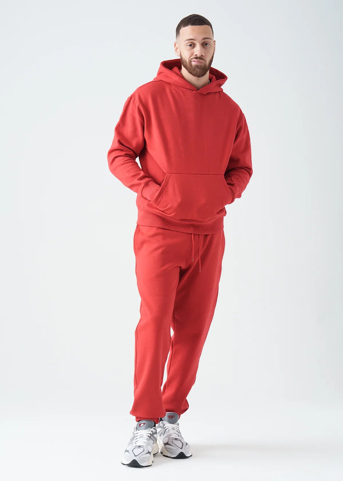 14 OZ Red Heavyweight Fleece Sweatsuit