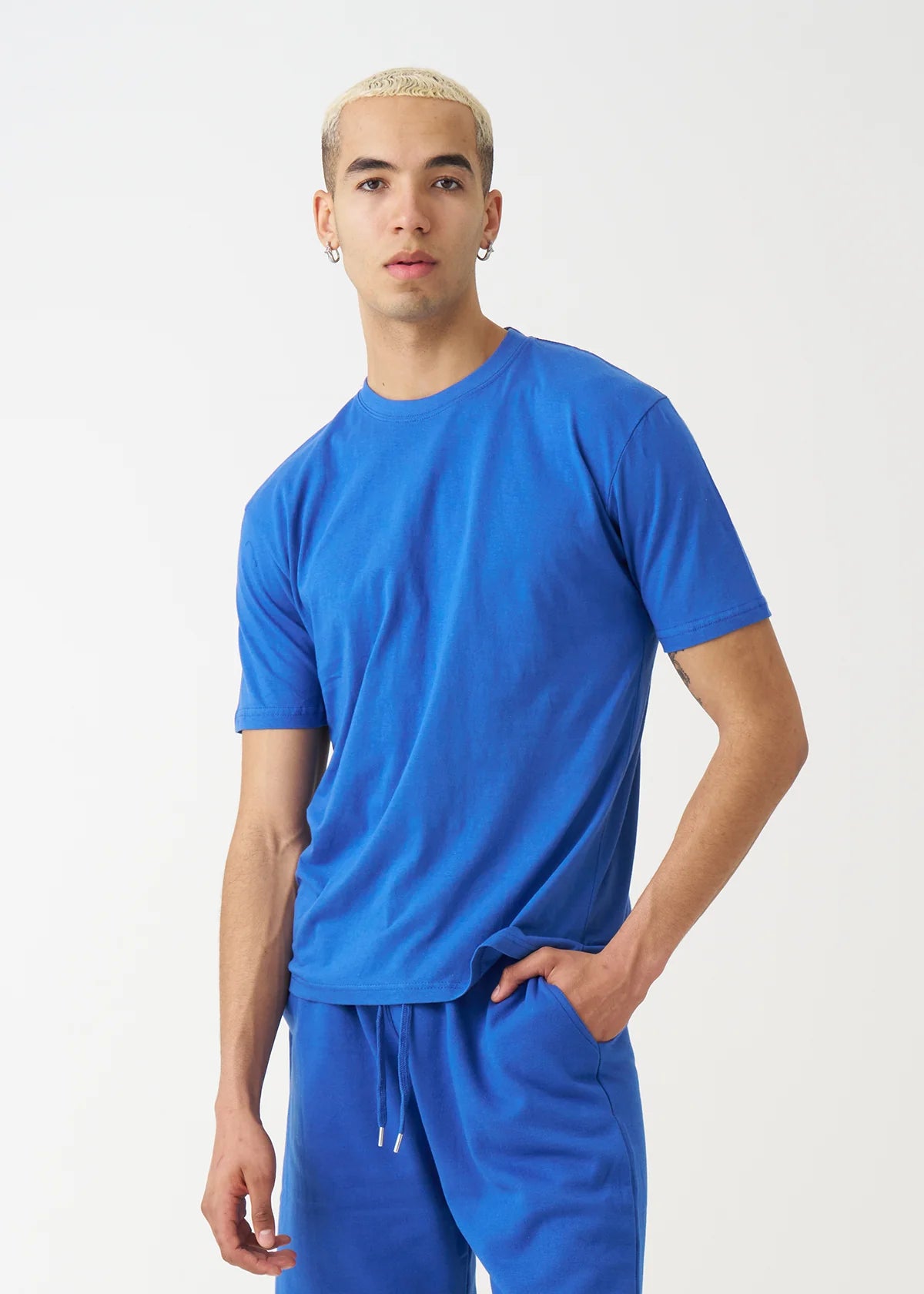 Royal Blue Combed Cotton T Shirt BLANK KINGDOM