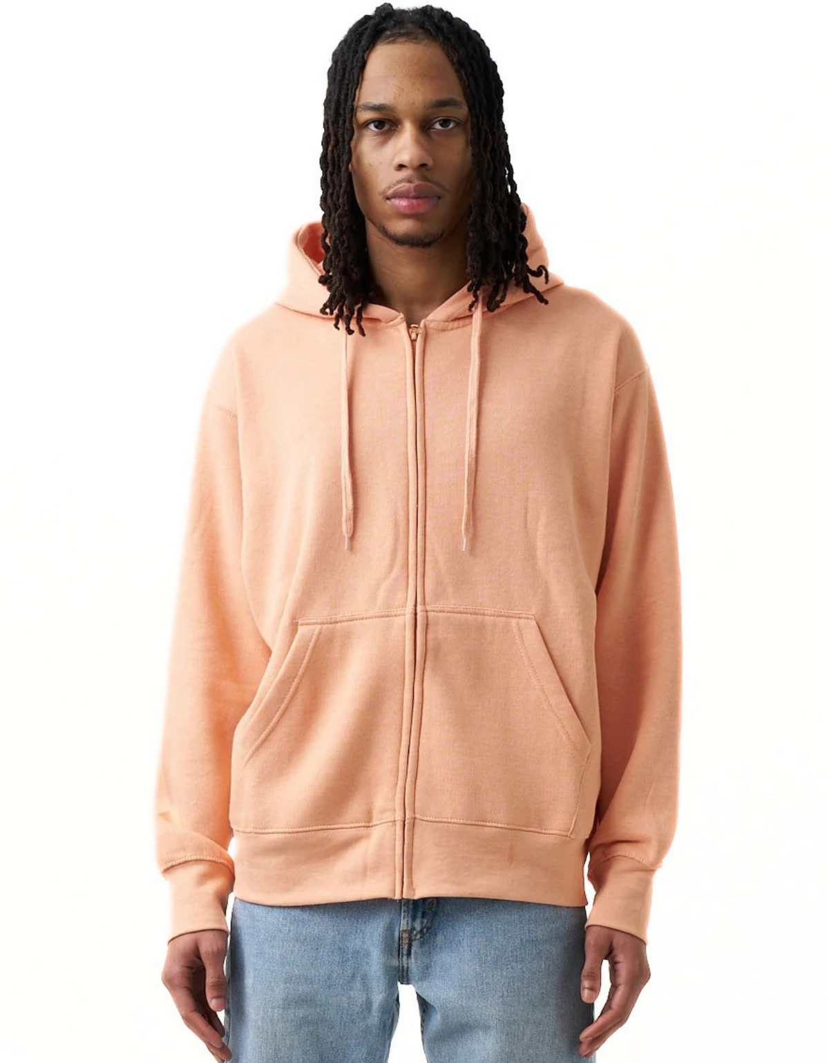 10 OZ Peach Heavyweight Zip-Up Hoodie