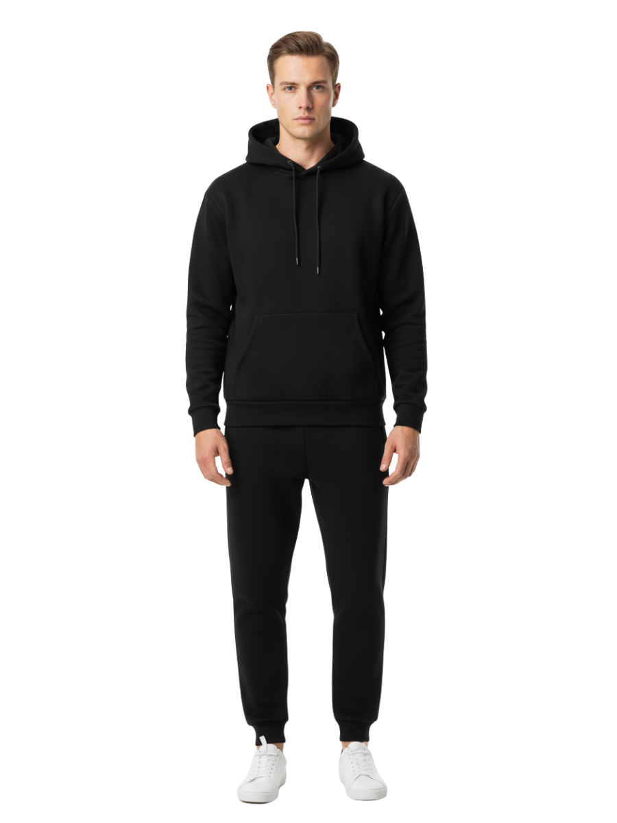 10 OZ Blank Black Heavyweight Sweatsuit