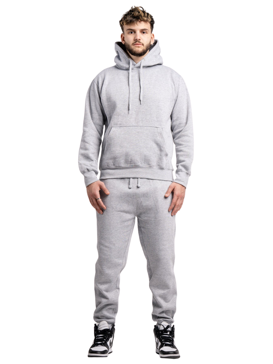 10 OZ Blank Heather Gray Heavyweight Sweatsuit
