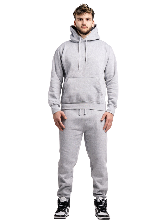 10 OZ Blank Heather Gray Heavyweight Sweatsuit