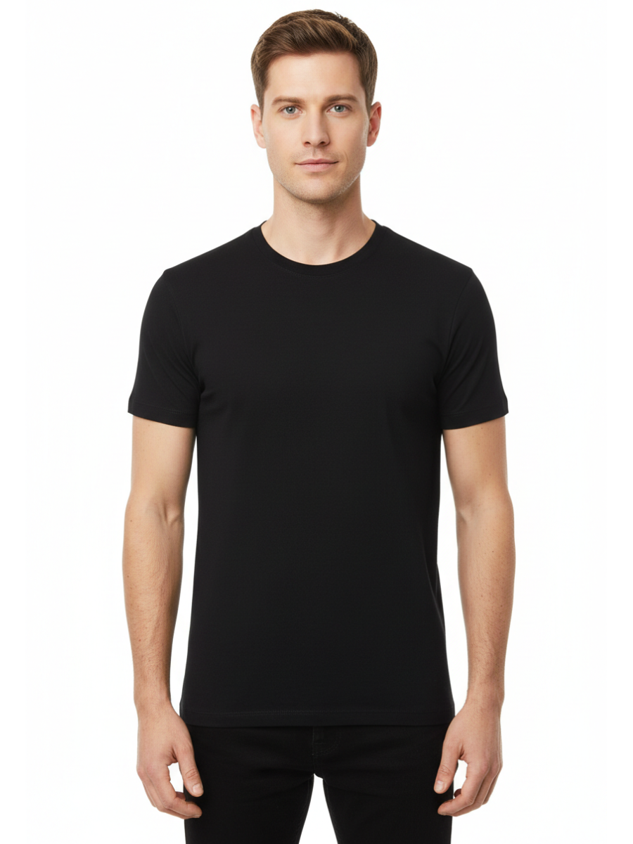6 OZ Black Soft Cotton T-Shirt