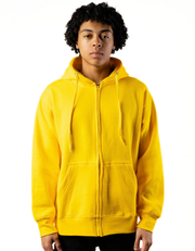 10 OZ Yellow Fleece Zip-Up Hoodie