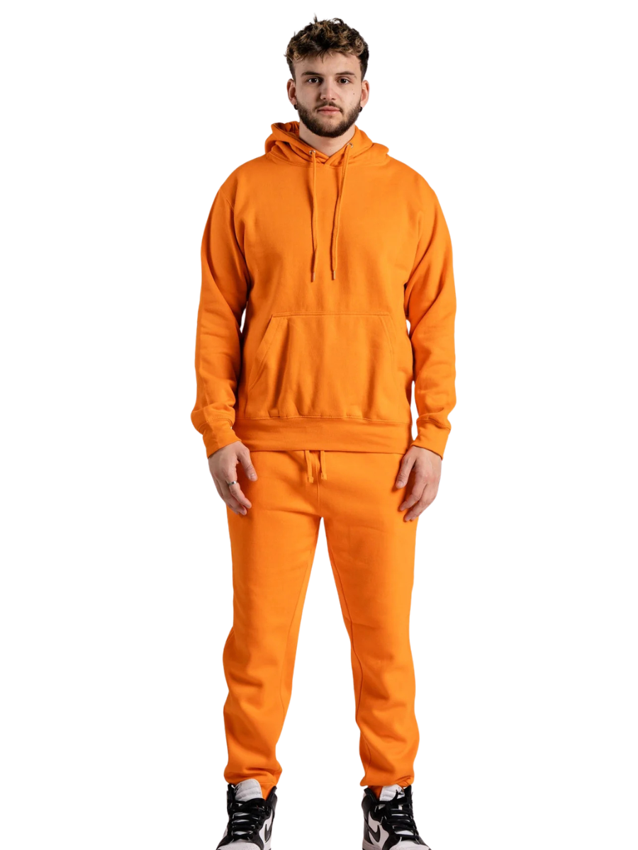 10 OZ Orange Heavy Blend Fleece Sweatsuit