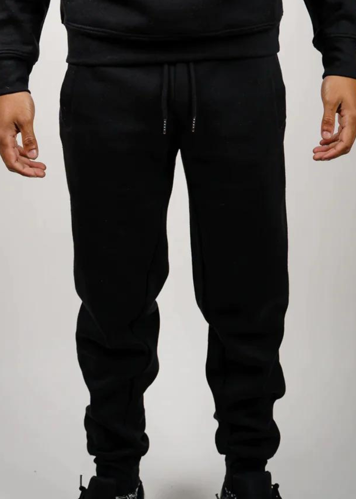 12 OZ Black Tight Fleece Sweatpant