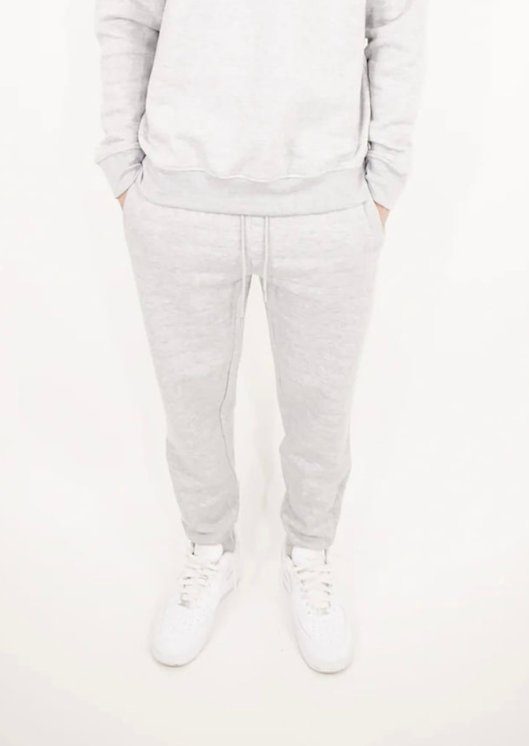 12 OZ Gray Tight Fleece Sweatpant