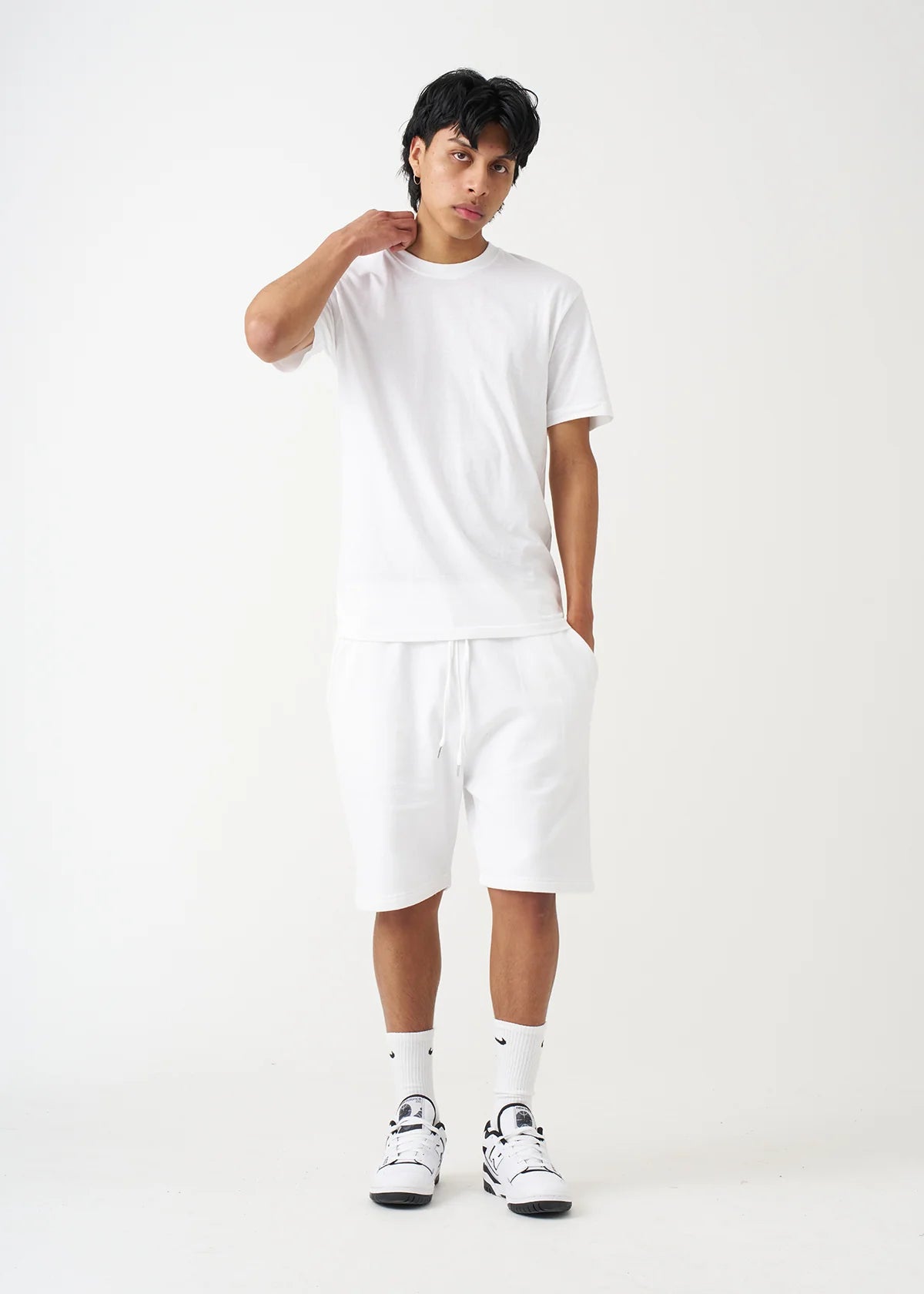 White T-Shirt and Short Set