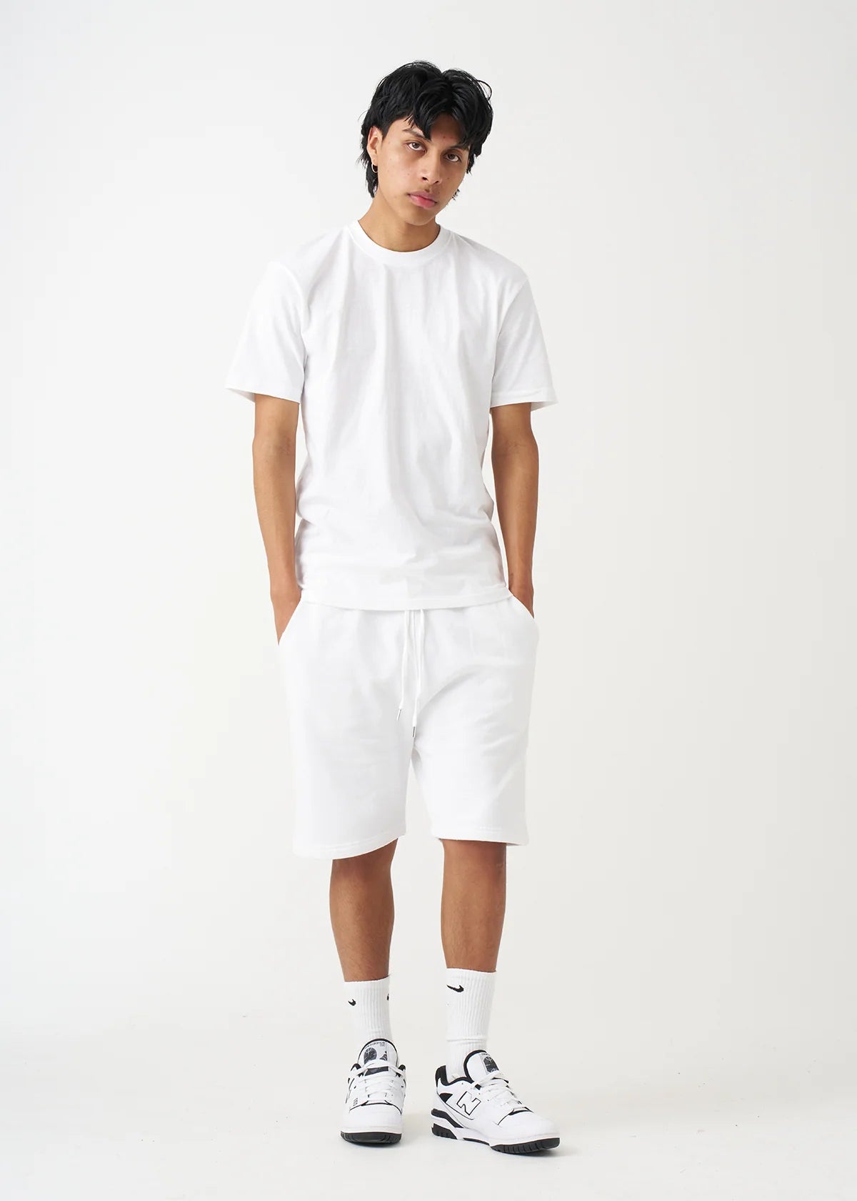 White T-Shirt and Short Set