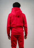 Red Tight Fleece Hooded Sweatshirt