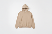 Beige 14 OZ Oversized Urban Hoodie Luxury Flat Lay Front View
