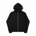 Black Full-Zip Hoodie - Front Flat Lay
