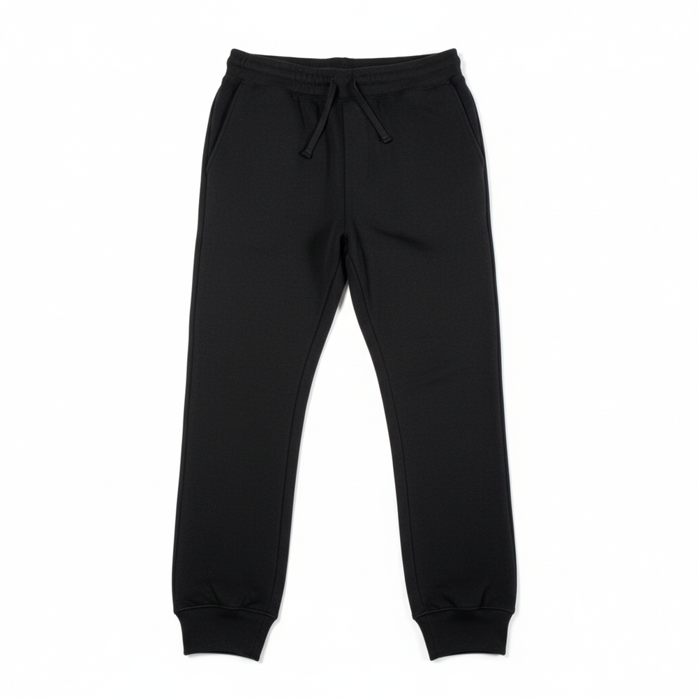 Black Heavy Blend Fleece Sweatpants Flat Lay - Moderate Cuffs