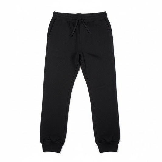 Black Heavy Blend Fleece Sweatpants Flat Lay - Moderate Cuffs