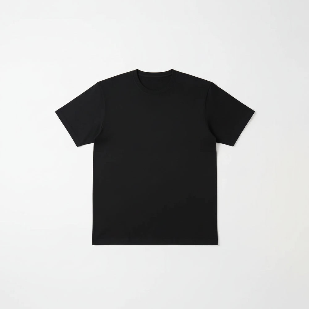 Black T-Shirt Flat Lay