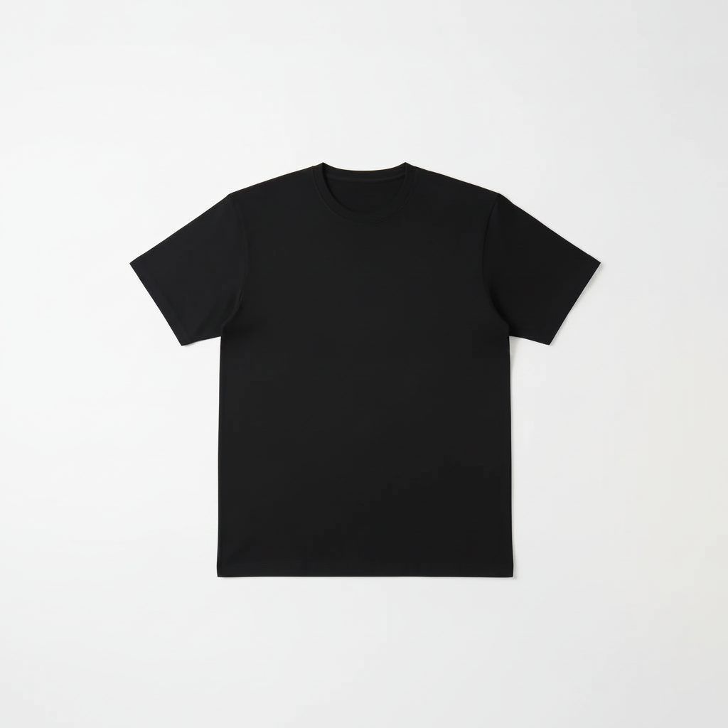 Black T-Shirt Flat Lay