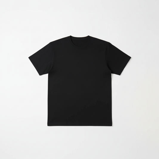 Black T-Shirt Flat Lay