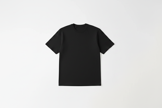 Black Tee Flat Lay