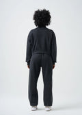 Pigment Black 14 Ounce French Terry Garment Dyed Mock Neck Sweatsuit