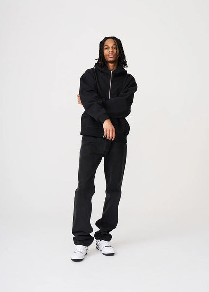 14 OZ Black Oversized Heavyweight Full-Zip Sweatshirt