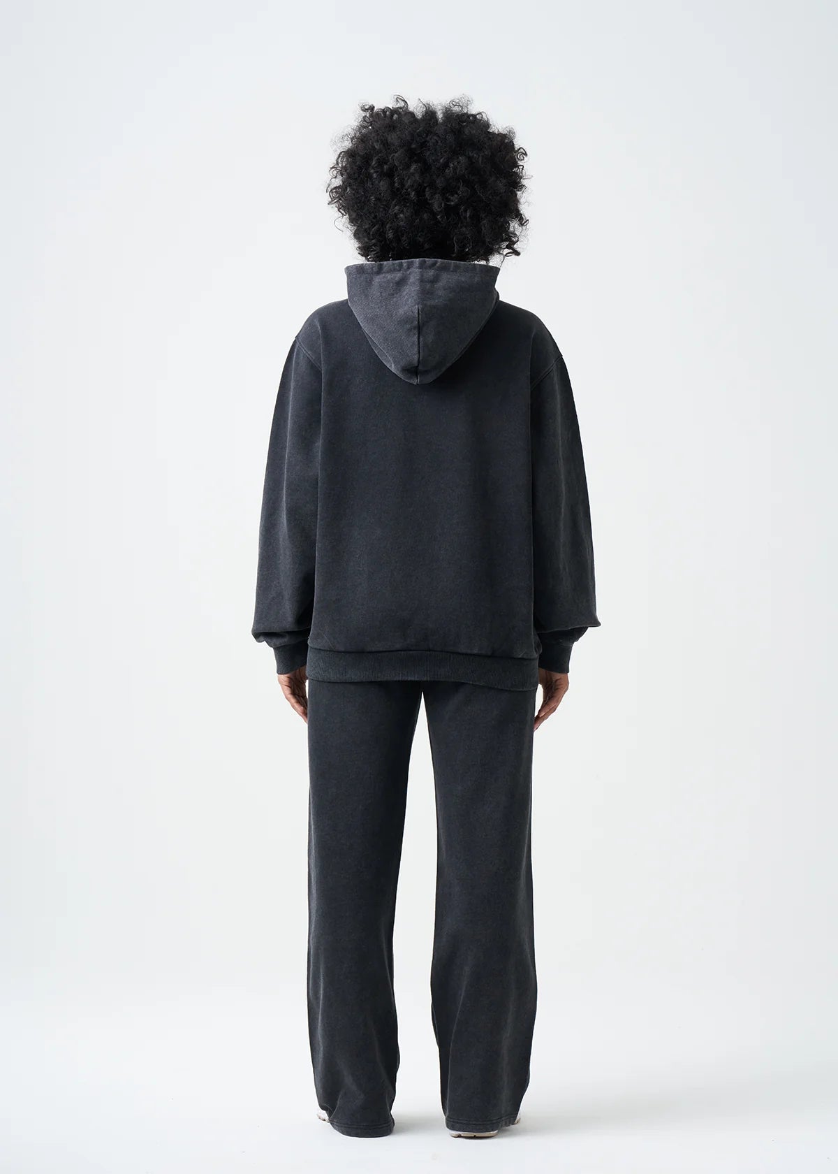 Pigment Black 14 Ounce Garment Dye Fleece Hooded Sweatsuit