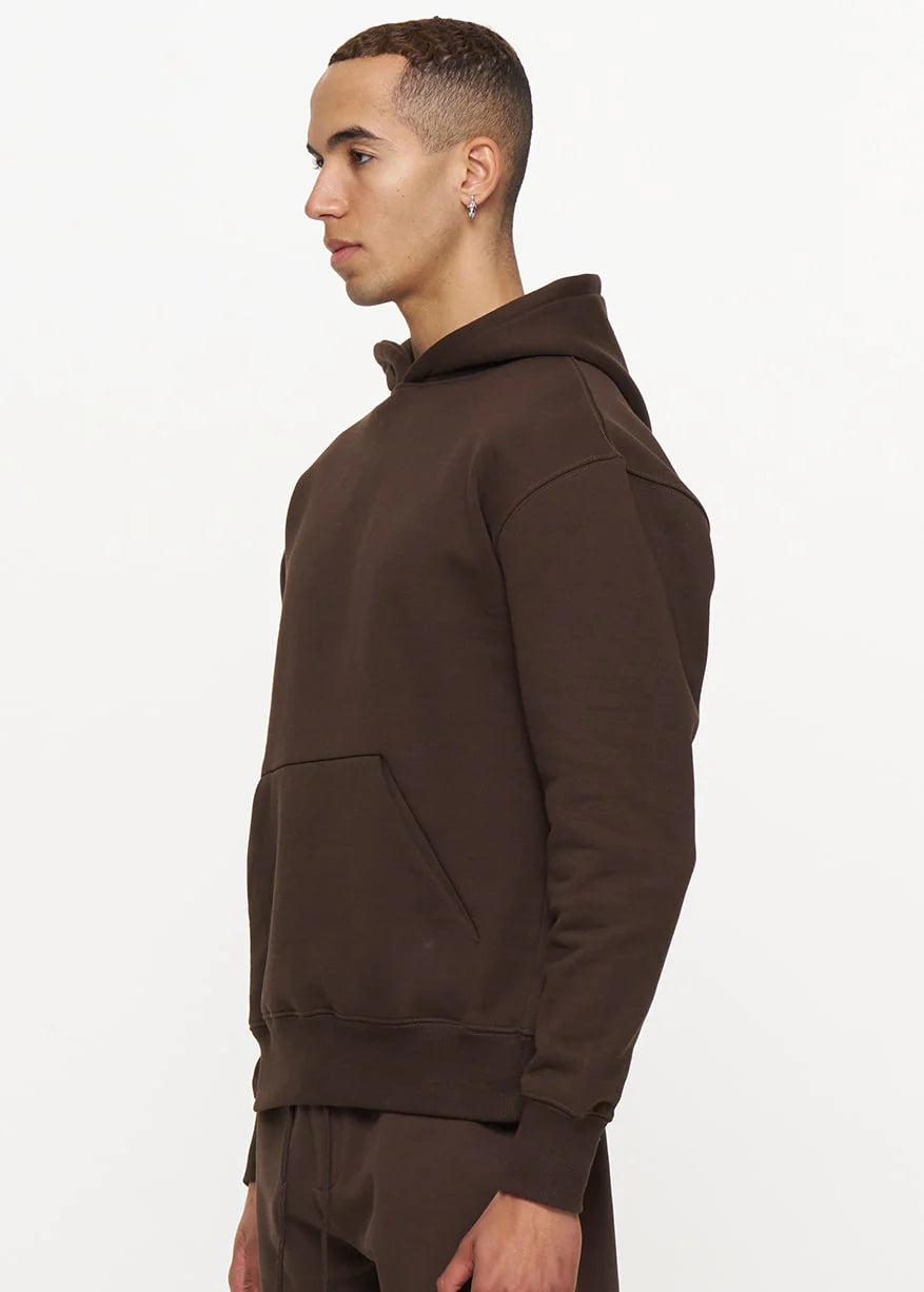 14 OZ Brown Heavyweight Fleece Hooded Sweatshirt