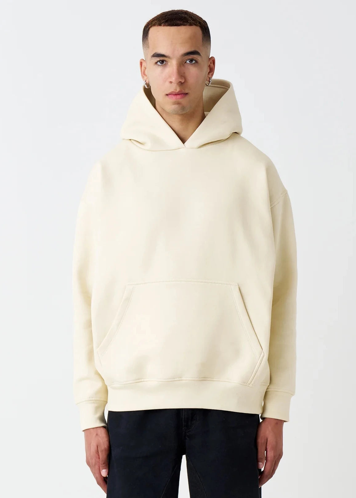 14 OZ Ivory Drop Shoulder Hoodie
