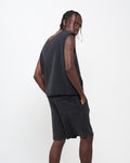 Black Raw Edge Muscle Short Set