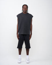 Black Distress Muscle Shirt