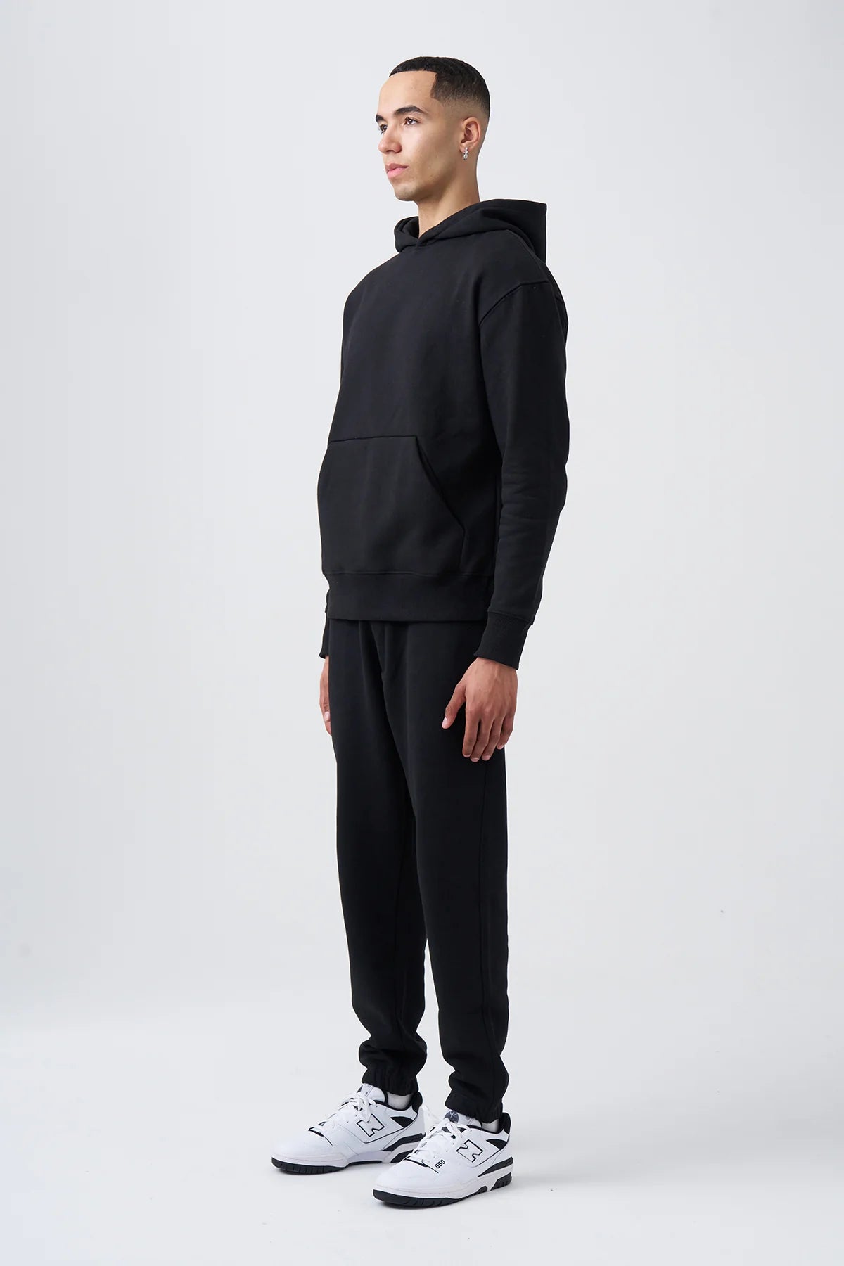 14 OZ Black Heavyweight Fleece Sweatsuit