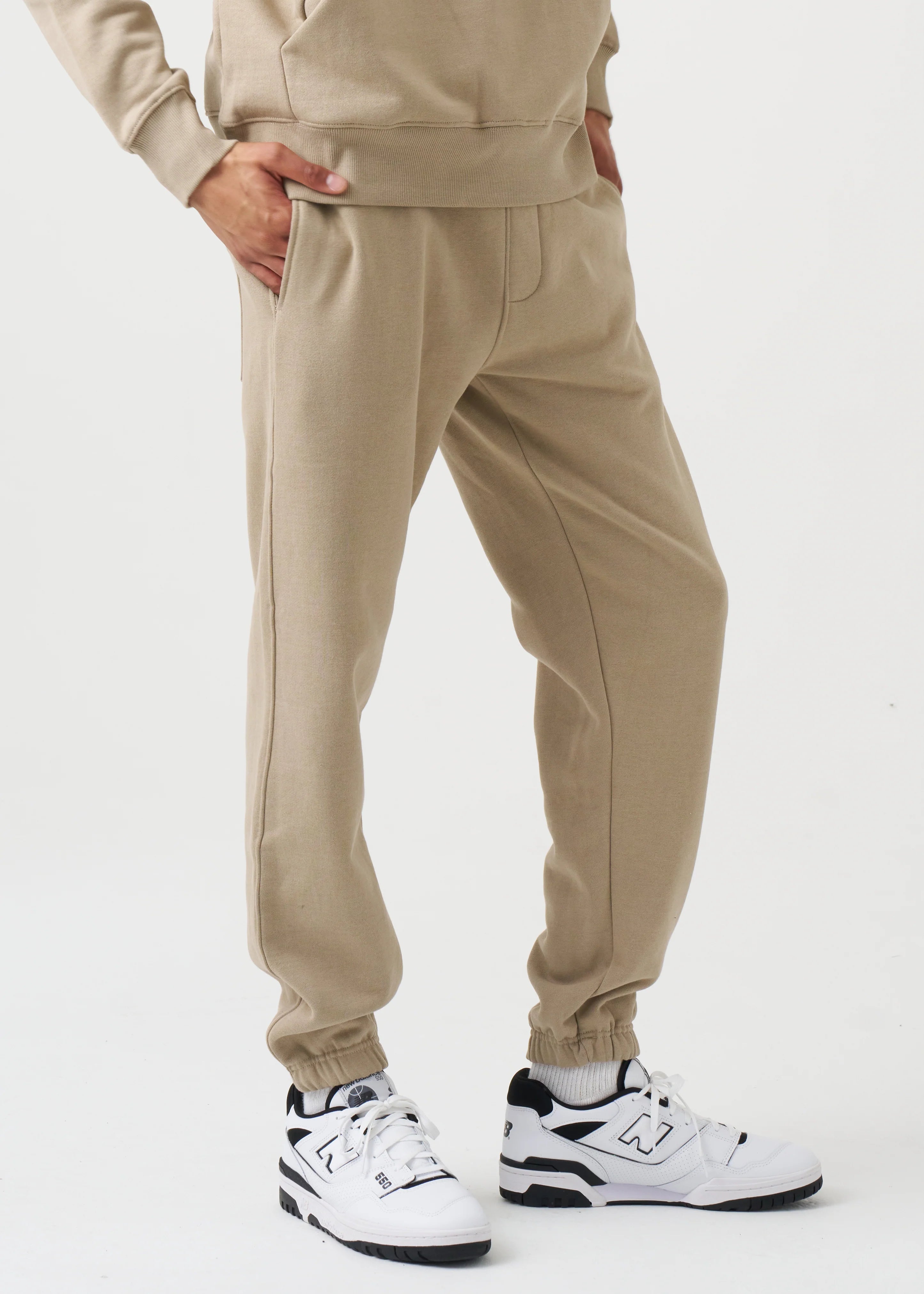 14 OZ Beige Fleece Sweatpant