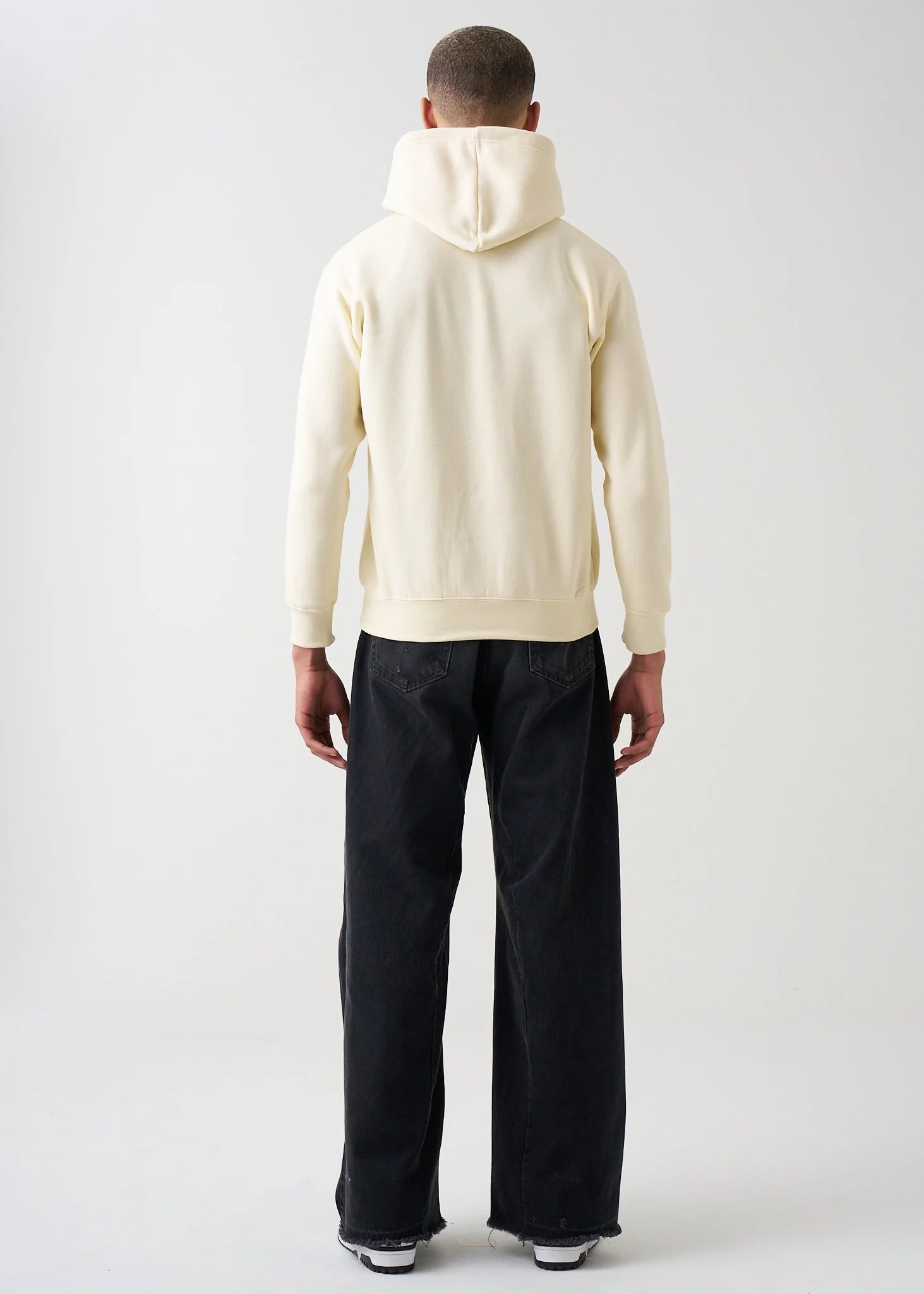 10 OZ Off-White Fleece Zip Up Fleece Hoodie