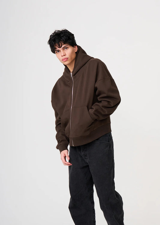 Brown Heavyweight Full-Zip Sweatshirt