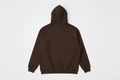 Brown 14 OZ Oversized Urban Hoodie Luxury Flat Lay Back View - Firm & Luxurious