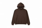 Brown 14 OZ Oversized Urban Hoodie Luxury Flat Lay Front View - Firm & Luxurious