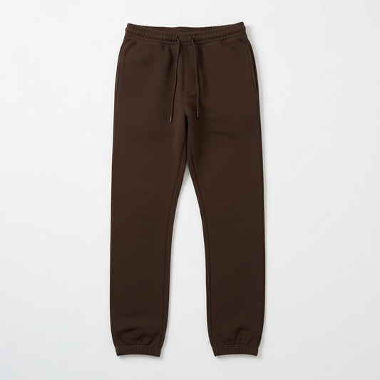 Brown 14oz Fleece Sweatpants Flat Lay