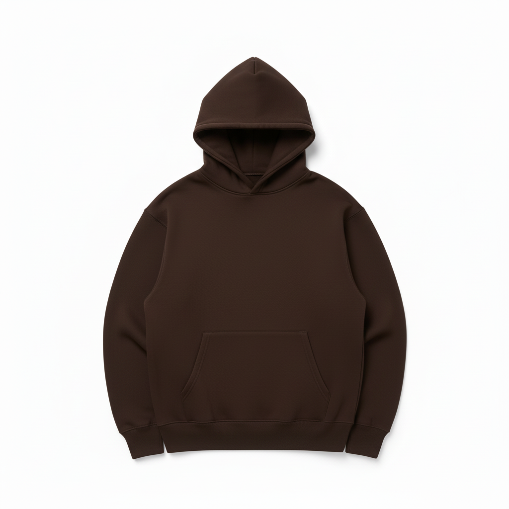 Brown Heavyweight Hoodie - Front Flat Lay
