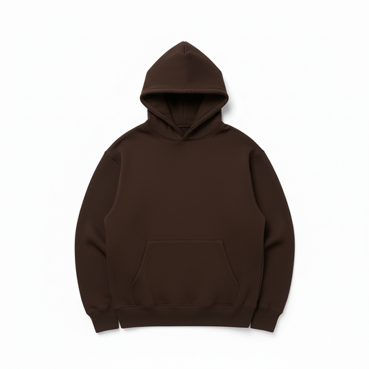 Brown Heavyweight Hoodie - Front Flat Lay