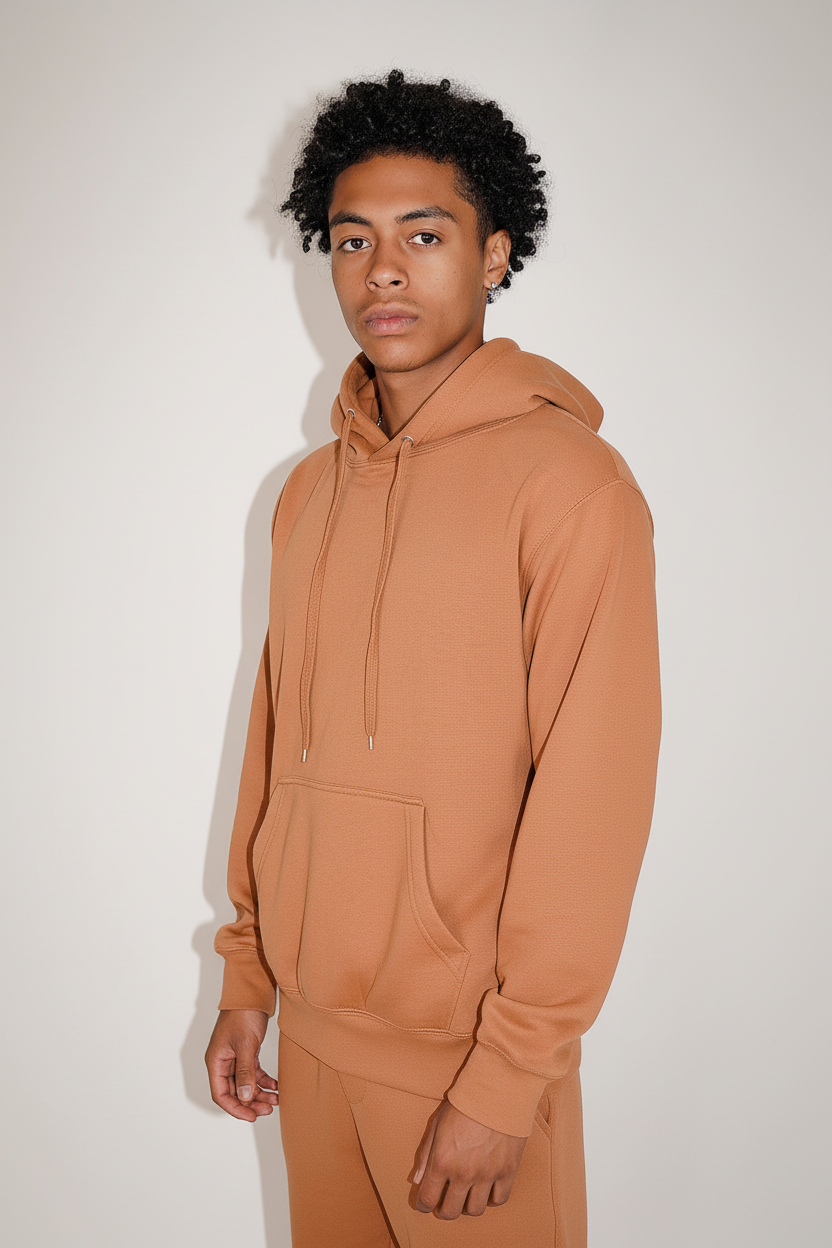 10 OZ Camel Heavy Blend Fleece Hoodie