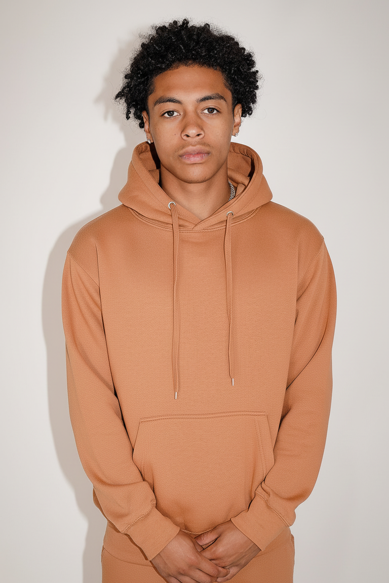 10 OZ Camel Heavy Blend Fleece Hoodie
