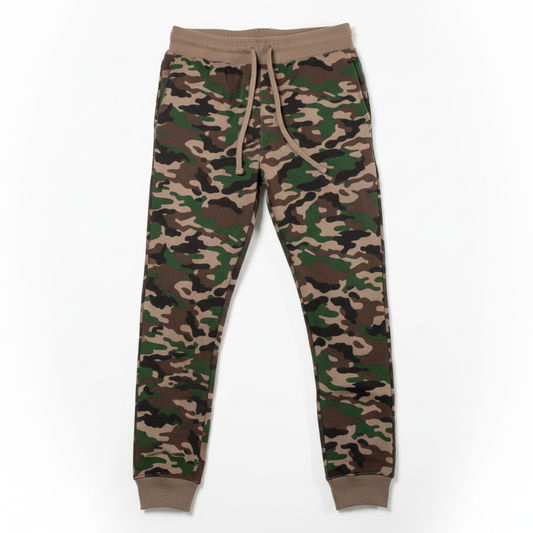 Camo Heavy Blend Fleece Sweatpants Flat Lay