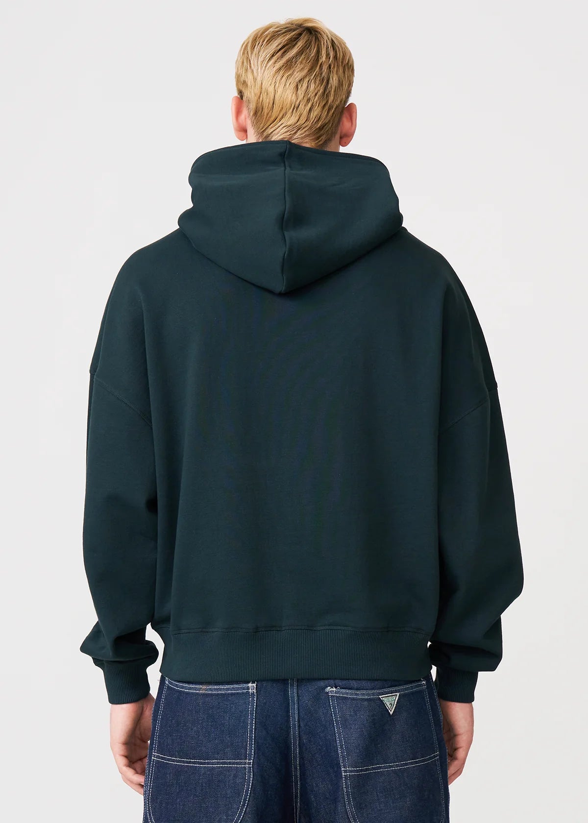 14 OZ Dark Green Full-Zip Fleece Hoodie