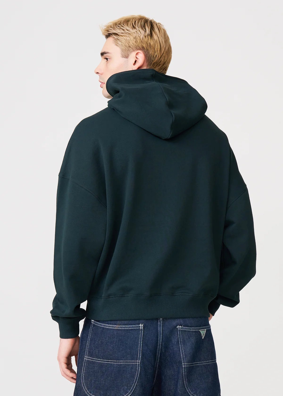 14 OZ Dark Green Full-Zip Fleece Hoodie