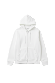 10 OZ White Heavyweight Zip-Up Hoodie