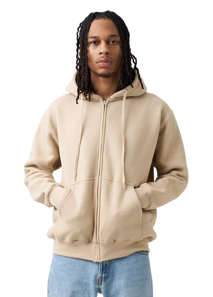 10 OZ Sand Heavyweight Zip-Up Hoodie